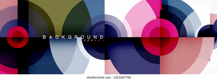 Circular vector abstract background, geometric style