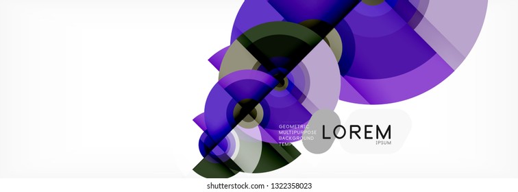 Circular vector abstract background, geometric style