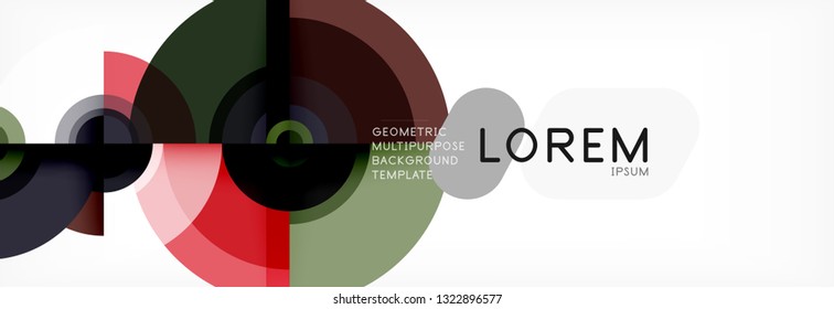Circular vector abstract background, geometric style