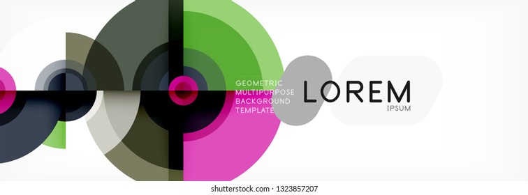Circular vector abstract background, geometric style