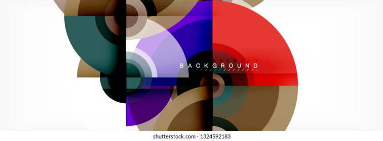 Circular vector abstract background, geometric style