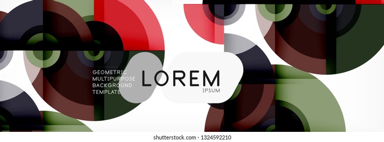 Circular vector abstract background, geometric style