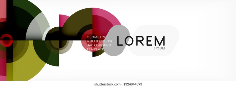 Circular vector abstract background, geometric style