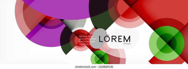 Circular vector abstract background, geometric style