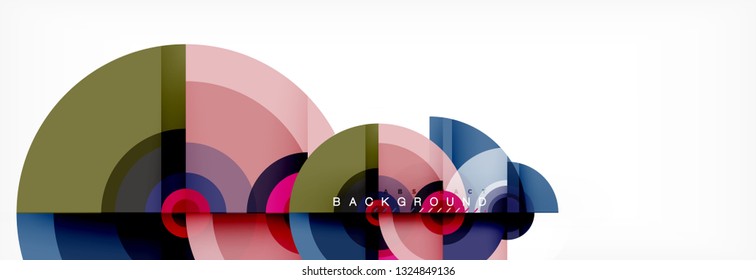Circular vector abstract background, geometric style