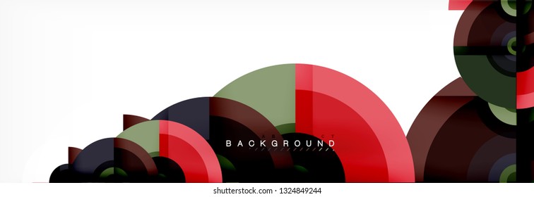 Circular vector abstract background, geometric style