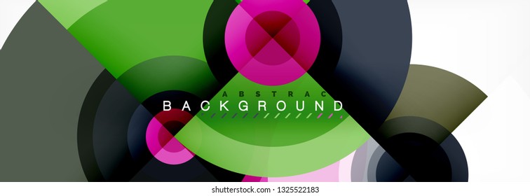 Circular vector abstract background, geometric style