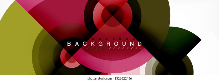 Circular vector abstract background, geometric style