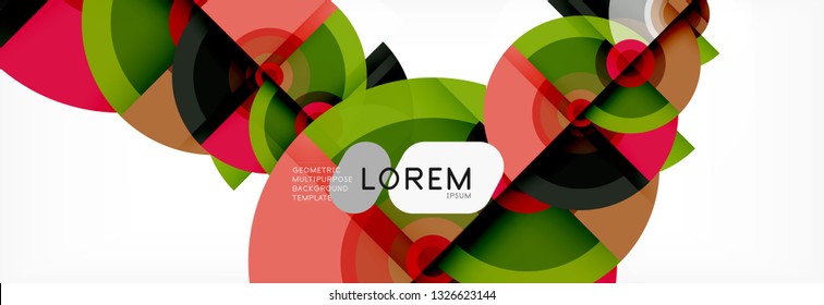 Circular vector abstract background, geometric style