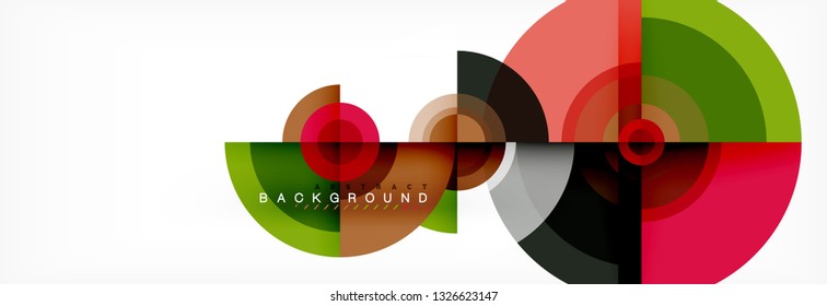 Circular vector abstract background, geometric style