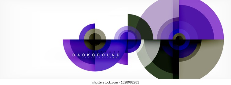 Circular vector abstract background, geometric style