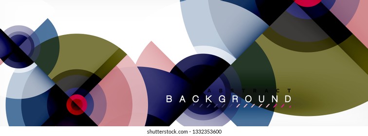Circular vector abstract background, geometric style