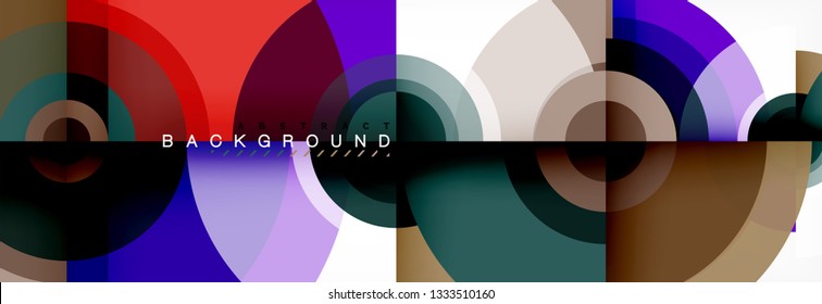 Circular vector abstract background, geometric style