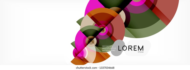 Circular vector abstract background, geometric style