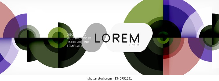 Circular vector abstract background, geometric style