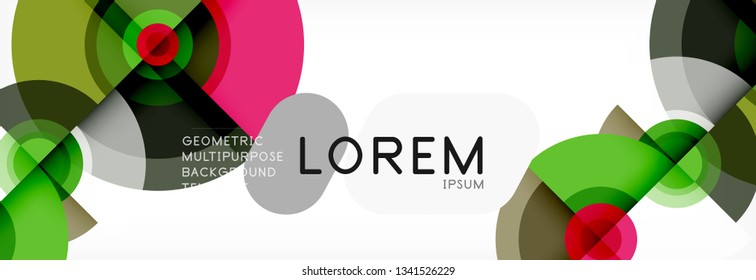 Circular vector abstract background, geometric style