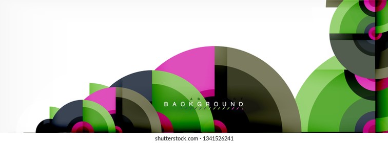 Circular vector abstract background, geometric style