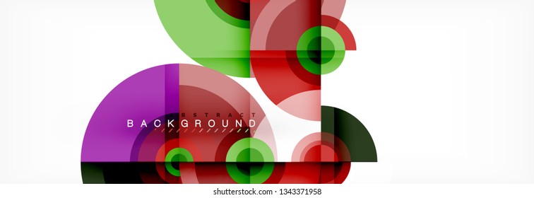 Circular vector abstract background, geometric style
