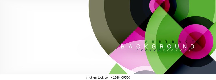 Circular vector abstract background, geometric style