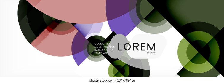 Circular vector abstract background, geometric style