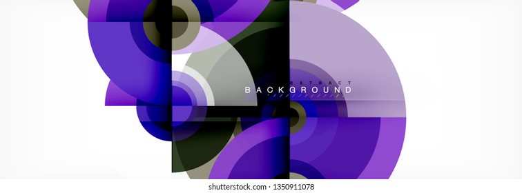 Circular vector abstract background, geometric style