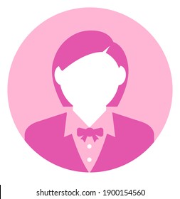 Circular vector avatar illustration ( female )