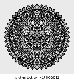 Circular vector black and white pattern