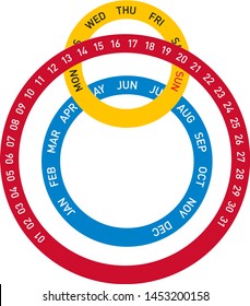 Circular Vector Calendar Concept Design