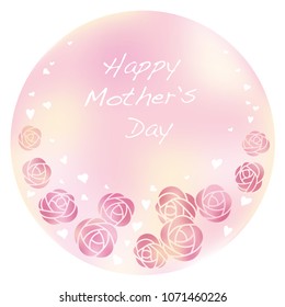 Circular vector carnation frame with text space for Mother’s Day, Valentine’s Day, bridal, etc. 