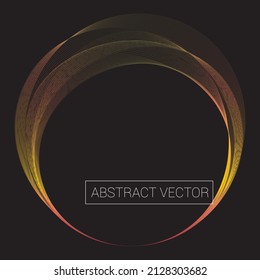 Circular vector element with abstract lines. Curve flow motion illustration. Modern background design. Lace effect. For social media, web sites, business presentation, banner, poster.