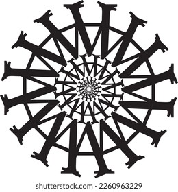 Circular vector Flower art designing