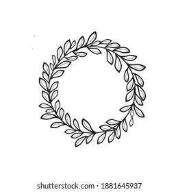 a circular vector flower design frame. appropriate icons and monograms for decoration and signature logos.