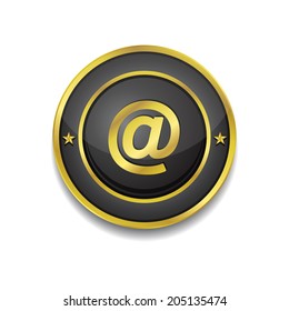 AT Circular Vector Golden Black Web Icon Button