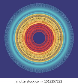 Circular vector Guilloche rosette pattern for currency, certificate. 