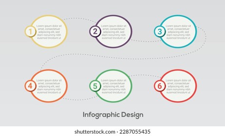 Circular vector Infographic design and marketing icons can be used for workflow layout, presentations, banner, flow chart, infograph, diagram, annual report, web design. Business concept with 6 option