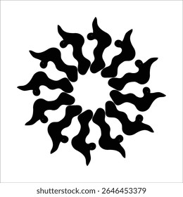 circular vector logo illustration against white background 