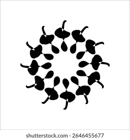 circular vector logo illustration against white background 