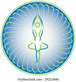 Circular vector logo for yoga  studio - 1.