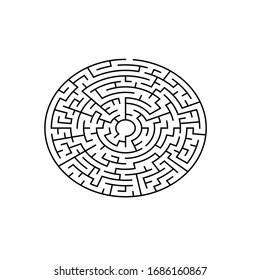 Kreise Vektorillustration Labyrinth, 11 Korridore breit ohne Lösung
