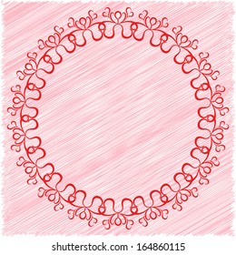 Circular vector pattern with curls as a greeting card