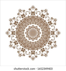 Circular Vector Pattern, mandala can use for Henna, Mehndi, tattoo, decoration. Decorative ornament in ethnic oriental style. 