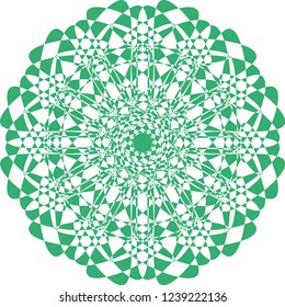 Circular vector pattern mandala. Vintage round medallion. Arabesque. Decorative ornament in ethnic oriental style. Lacy doily, decorative snowflake, arabic, indian ornament, design element.