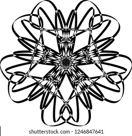 Circular vector pattern mandala. Vintage round medallion. Arabesque. Decorative ornament in ethnic oriental style. Lacy doily, decorative snowflake, arabic, indian ornament, design element