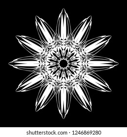 Circular vector pattern mandala. Vintage round medallion. Arabesque. Decorative ornament in ethnic oriental style. Lacy doily, decorative snowflake, arabic, indian ornament, design element