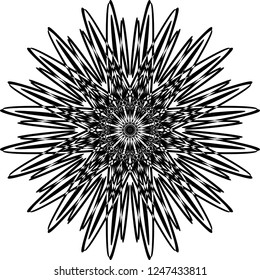 Circular vector pattern mandala. Vintage round medallion. Arabesque. Decorative ornament in ethnic oriental style. Lacy doily, decorative snowflake, arabic, indian ornament, design element