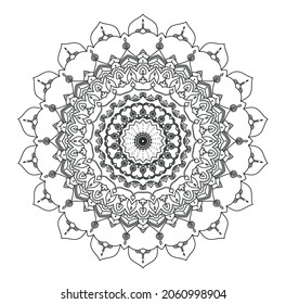 circular vector pattern in the shape of a mandala for henna, tattoo, decoration, page of coloring book