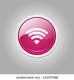 Circular Vector Pink Web Icon Button