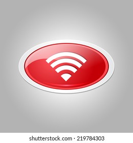 Circular Vector Red Web Icon Button
