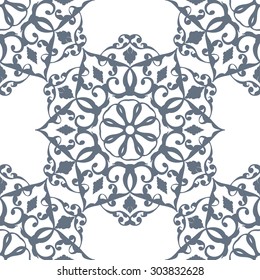 Circular vector template. Mandala. Eastern seamless pattern.