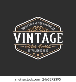 Circular Vintage Border Frame Vintage Royal Crown Badge Emblem Stamp Label Logo Design